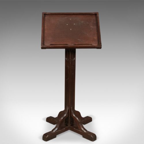 fig 1. Antique Lectern in Pitch Pine, English Book Rest Circa 1900