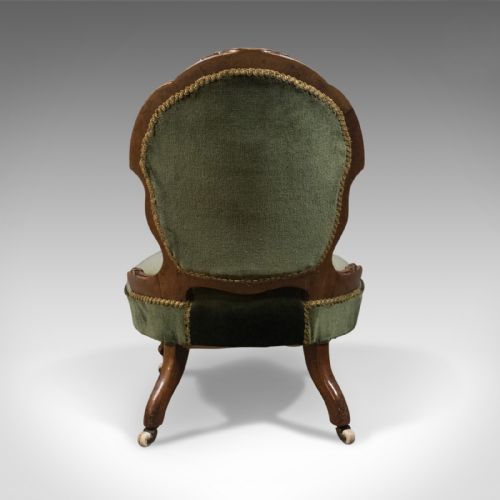 fig 1. Small Antique Regency Nursing Chair, English, Walnut, Salon Circa 1820