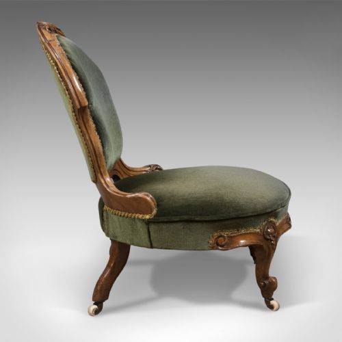 fig 3. Small Antique Regency Nursing Chair, English, Walnut, Salon Circa 1820