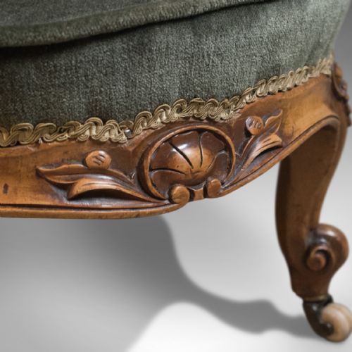fig 5. Small Antique Regency Nursing Chair, English, Walnut, Salon Circa 1820