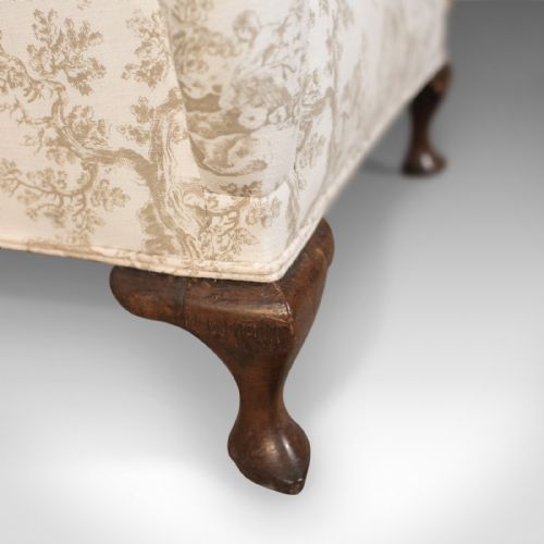 fig 1. Antique Wing Back Chair, English, Victorian Armchair, Mahogany Frame, Circa 1900