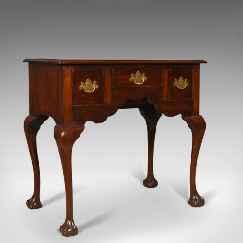 Antique Lowboy, English, Late Victorian, Mahogany Table, Circa 1900