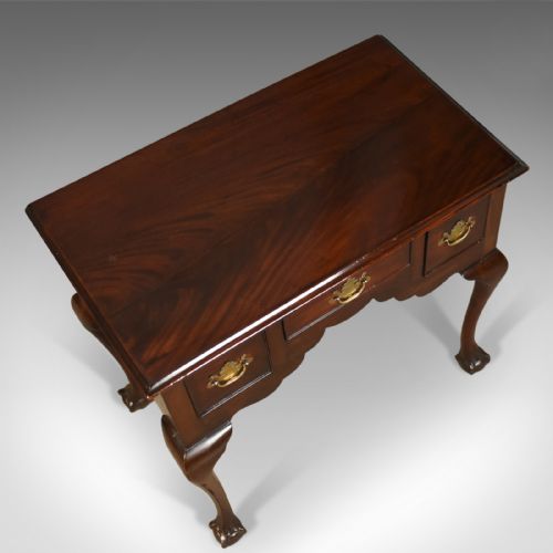 fig 4. Antique Lowboy, English, Late Victorian, Mahogany Table, Circa 1900