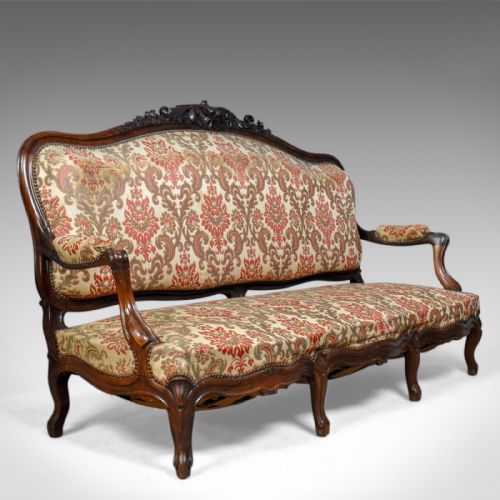 Victorian Antique Settee, Rosewood, English, 3 Seater Sofa Circa 1850