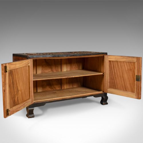 fig 4. Early 20th Century Camphor Wood Chest, Oriental Carved Trunk