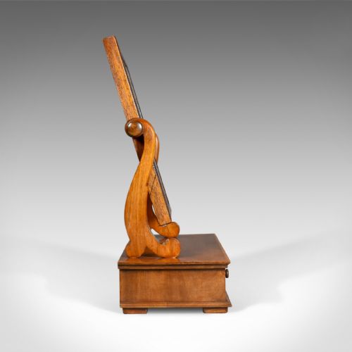 fig 2. Adjustable Antique Toilet Mirror, English, Edwardian, Walnut Swing Frame c.1910