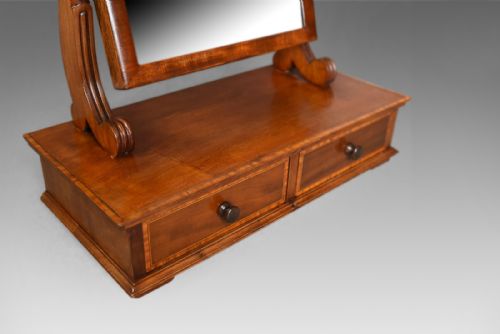 fig 3. Adjustable Antique Toilet Mirror, English, Edwardian, Walnut Swing Frame c.1910