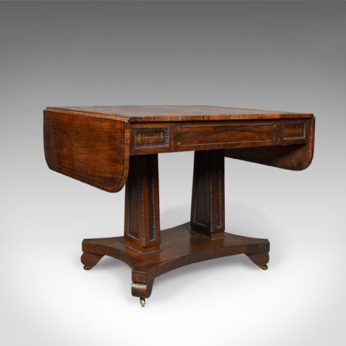 Antique Sofa Table, Rosewood, English, Regency, Pembroke, Circa 1820