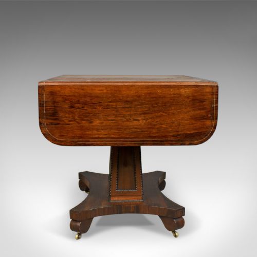 fig 2. Antique Sofa Table, Rosewood, English, Regency, Pembroke, Circa 1820