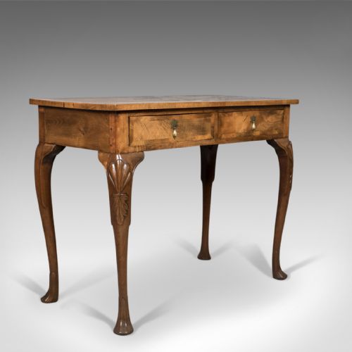 Edwardian Antique Side Table with Drawers, English, Walnut, Circa 1910