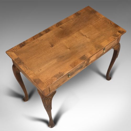fig 3. Edwardian Antique Side Table with Drawers, English, Walnut, Circa 1910