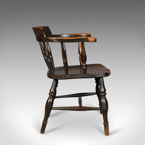 fig 2. Antique Bow-Back Chair, English Victorian Elm Windsor c.1870