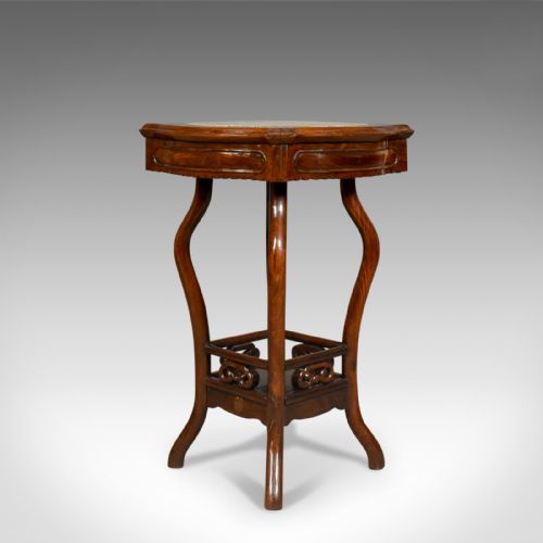Chinese Antique Side Table, Rosewood and Marble, British Empire Exhibition 1924