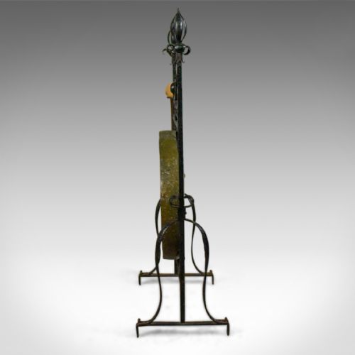 fig 2. Large Bronze Antique Dinner Gong in Iron Frame, Art Nouveau, Circa 1920