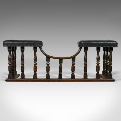 fig 1. Antique Club Fender, mid-Victorian Fireside Seat, Oak, Circa 1875