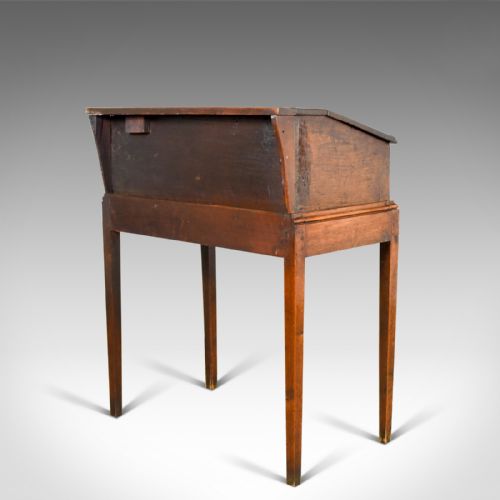 fig 1. Antique Bible Box on Stand, English Oak Writing Slope 17th Century And Later