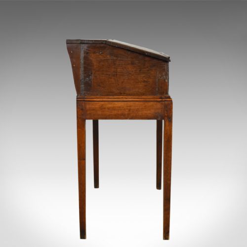 fig 2. Antique Bible Box on Stand, English Oak Writing Slope 17th Century And Later