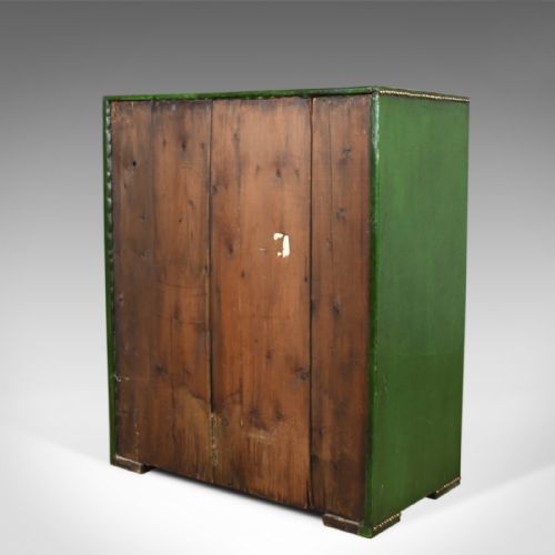 fig 2. Antique Chest of Drawers, Leather, Studded Finish, English, Victorian Circa 1860