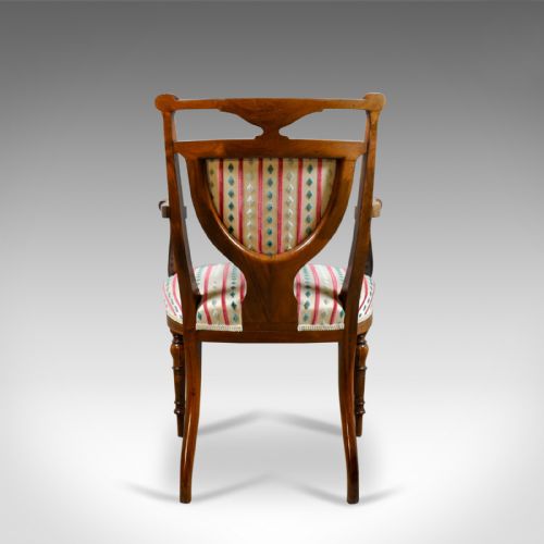 fig 3. Antique Elbow Chair, Rosewood, English Open Armchair, Maple & Co. Circa 1910
