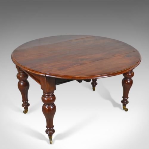 Antique Dining Table, Victorian, Mahogany Drop Flap Four Seater, Circa 1850