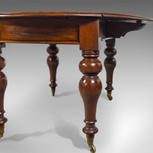 fig 3. Antique Dining Table, Victorian, Mahogany Drop Flap Four Seater, Circa 1850
