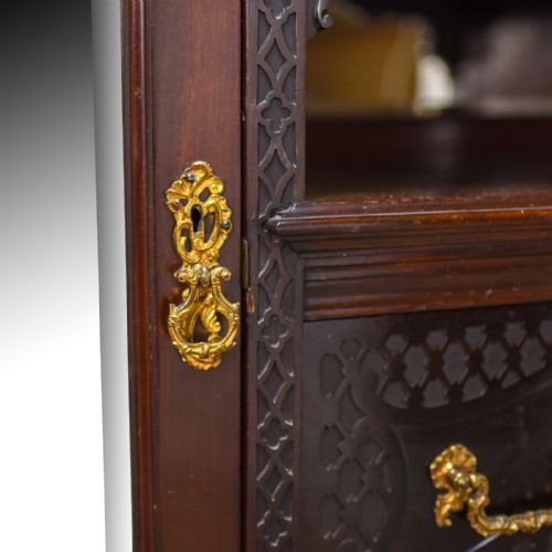 fig 1. Antique Wardrobe, Carved Mahogany, English, Compactum, Edwardian Circa 1910