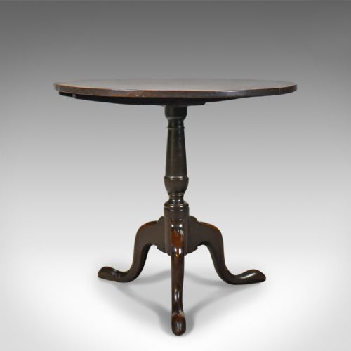 Antique Tilt Top Table, Circular, Georgian, Mahogany, Side C.1780