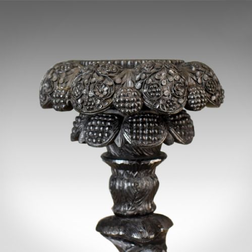 fig 3. Antique Jardiniere Plant Stand, Carved Asian Torchere Circa 1880
