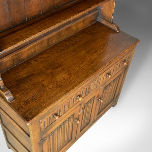 fig 3. Antique Oak Dresser, English, Edwardian in 18th Century Taste, Circa 1910
