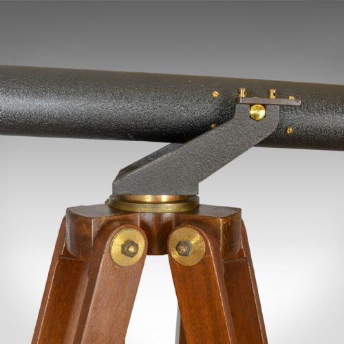 fig 4. Antique Telescope on Tripod, Original Case, Three Inch Refractor, Circa 1920-40