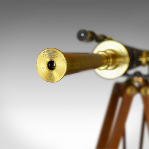 fig 5. Antique Telescope on Tripod, Original Case, Three Inch Refractor, Circa 1920-40