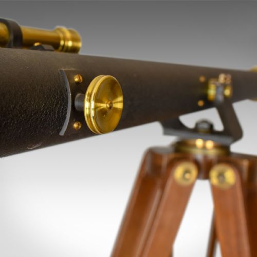 fig 8. Antique Telescope on Tripod, Original Case, Three Inch Refractor, Circa 1920-40