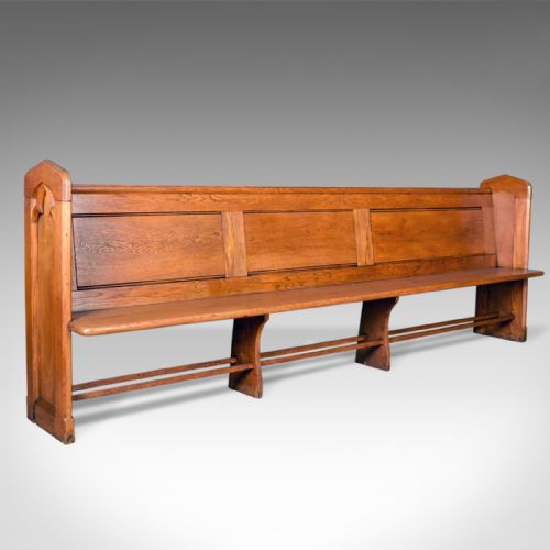 Antique Pew, English, Oak, Church Bench, Pugin-esque Gothic Overtones Circa 1880