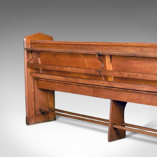 fig 3. Antique Pew, English, Oak, Church Bench, Pugin-esque Gothic Overtones Circa 1880