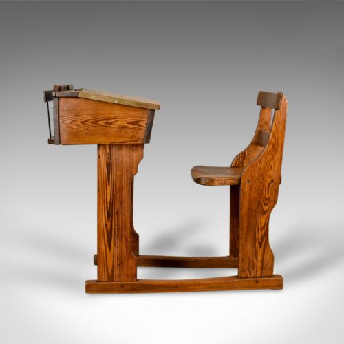 fig 2. Antique School Desk, Elm, Pitch Pine, Geo M Hammer & Co Ltd London, Circa 1910
