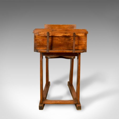 fig 3. Antique School Desk, Elm, Pitch Pine, Geo M Hammer & Co Ltd London, Circa 1910