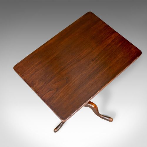 fig 4. Antique Tilt Top Table, English, Late Georgian, Rectangular, Side, Circa 1800