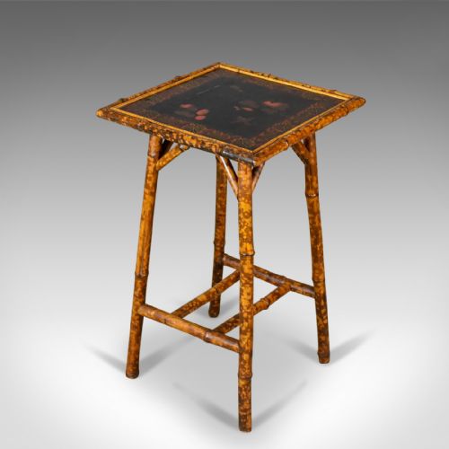 fig 1. Antique Bamboo Table, Side, Occasional, Oriental, Victorian Circa 1900