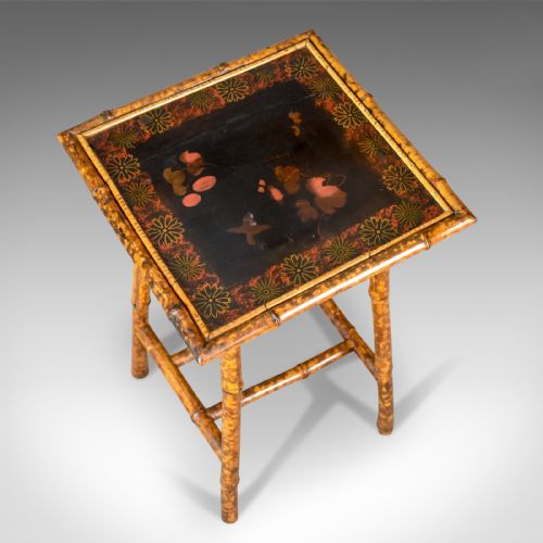 fig 2. Antique Bamboo Table, Side, Occasional, Oriental, Victorian Circa 1900