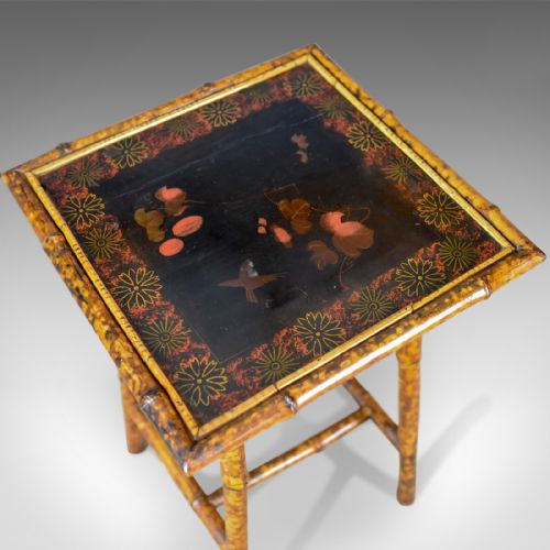 fig 3. Antique Bamboo Table, Side, Occasional, Oriental, Victorian Circa 1900
