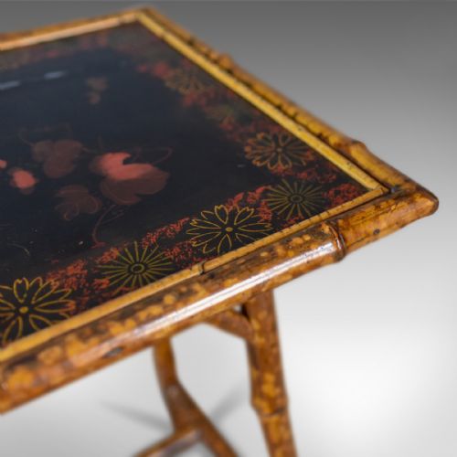 fig 4. Antique Bamboo Table, Side, Occasional, Oriental, Victorian Circa 1900