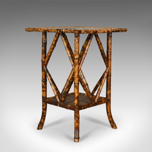 Antique Bamboo Table, Occasional, Side, Oriental, Victorian Circa 1900