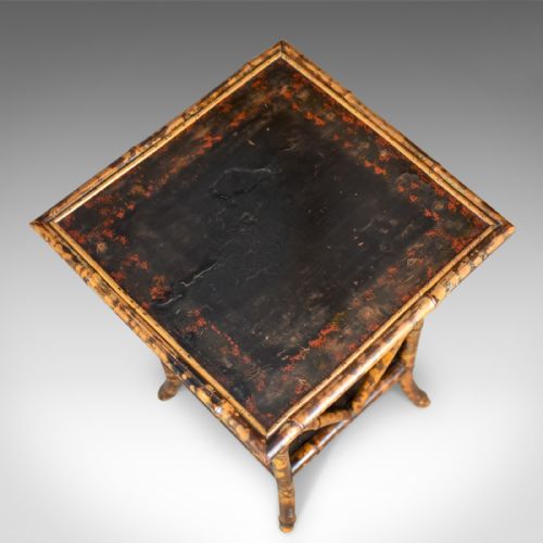fig 2. Antique Bamboo Table, Occasional, Side, Oriental, Victorian Circa 1900