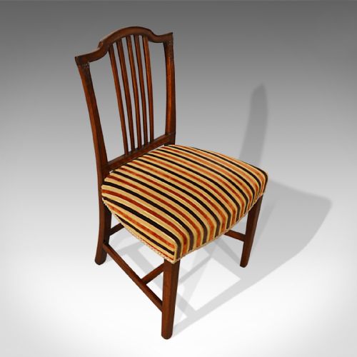 fig 1. Antique Dining Chairs, Set of Five, Mahogany, Georgian, Sheraton, English c1800