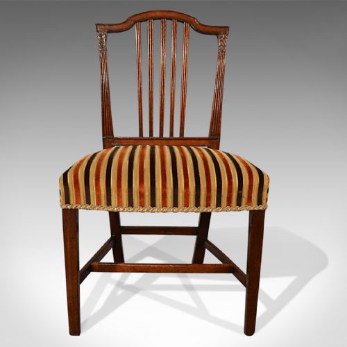 fig 2. Antique Dining Chairs, Set of Five, Mahogany, Georgian, Sheraton, English c1800