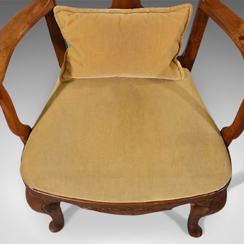 fig 1. Antique Elbow Chair Large, Oak Ash Elm, Study Desk, Georgian Armchair Circa 1800
