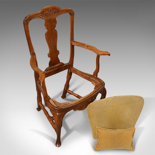 fig 4. Antique Elbow Chair Large, Oak Ash Elm, Study Desk, Georgian Armchair Circa 1800