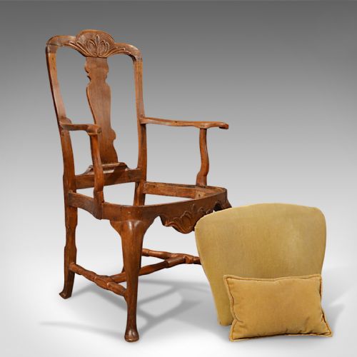 fig 5. Antique Elbow Chair Large, Oak Ash Elm, Study Desk, Georgian Armchair Circa 1800