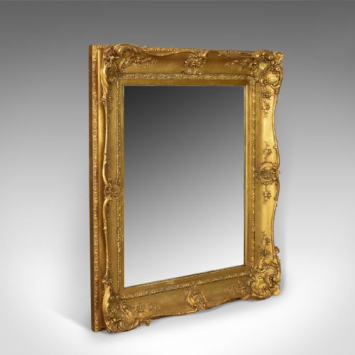 Antique Wall Mirror Gilt Gesso Frame, Overmantel, English Victorian, Circa 1850