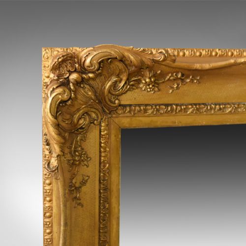 fig 2. Antique Wall Mirror Gilt Gesso Frame, Overmantel, English Victorian, Circa 1850